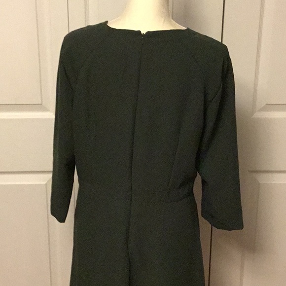 Banana Republic Green A-line Dress 3/4 Sleeve Crew Neck - Picture 4 of 9